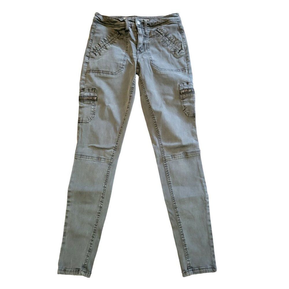 Mossimo Jeggings Women Sz 00/24 Army Green Mid Rise‎ Super Stretch Casual Boho